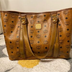 MCM Cognac Visetos Tote Bag